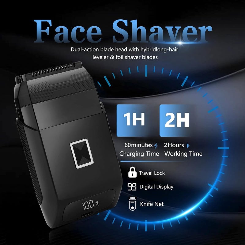 Soonsell Manscape Beard Trimmer for Men,IPX7 Waterproof 4 in 1 Men's Grooming Kit,Ball Shaver,Nose Hair Clippers,Electric Razor,Hair Clippers for Men,LED Display,Wet/Dry Trimmer - Image 4